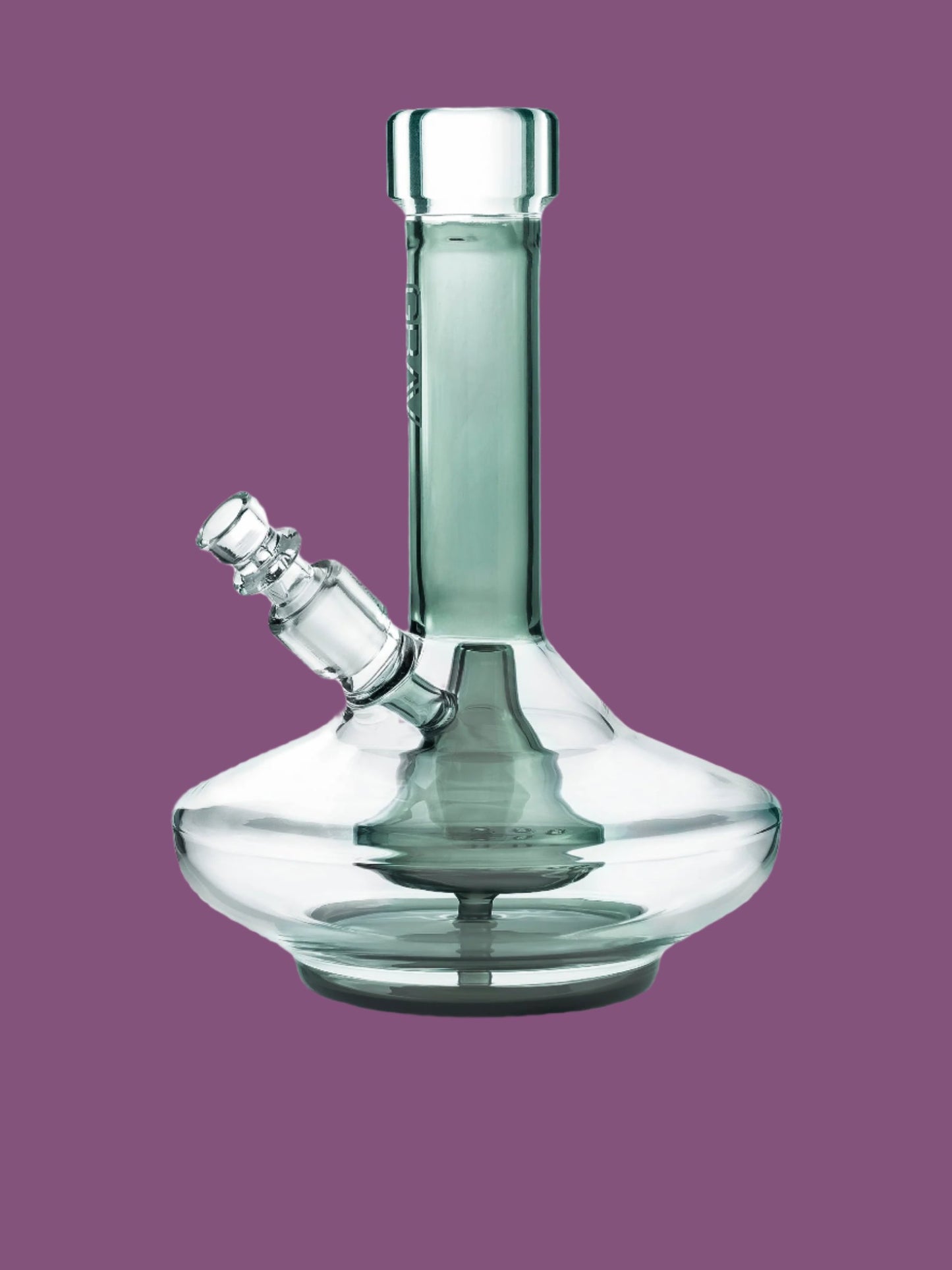 GRAV® Small Wide Base Water Pipe - Smoke with Clear Accents