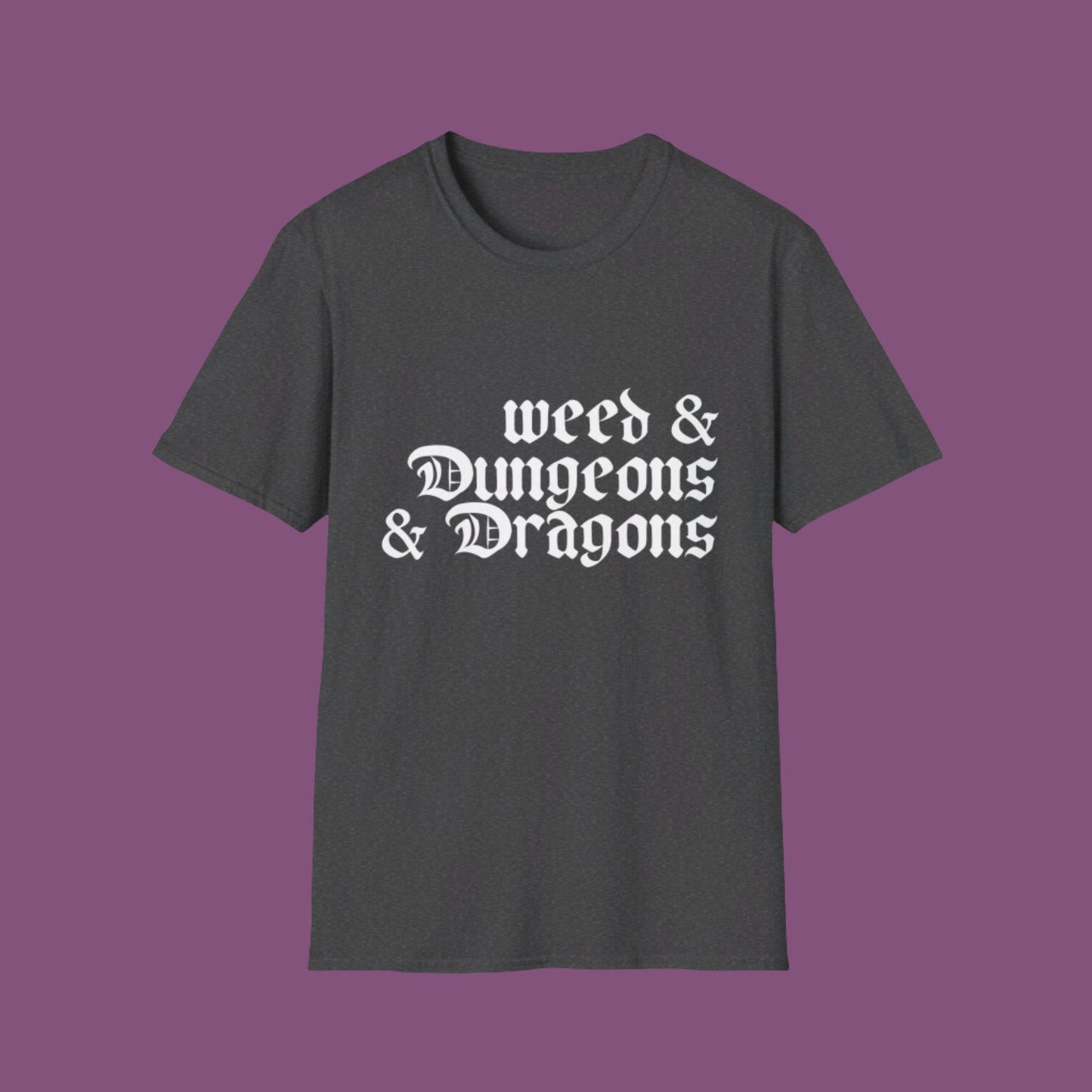 Weed & Dungeons & Dragons Unisex Softstyle T-Shirt