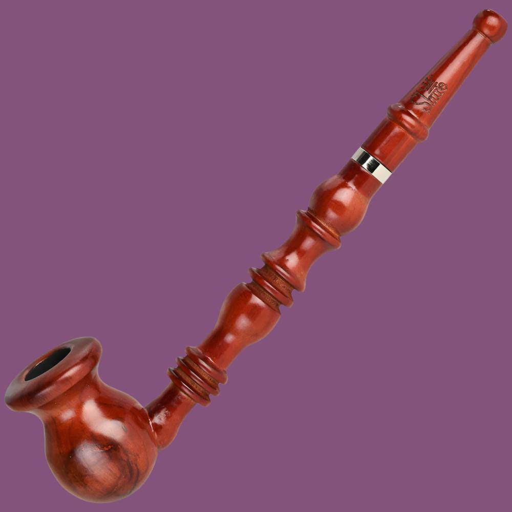 Pulsar Shire Pipes Vase Bowl Churchwarden Cherry Wood Pipe - 9"