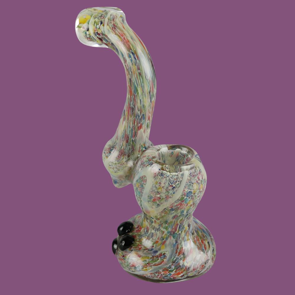 Rainbow Speckled Glass Bubbler Pipe