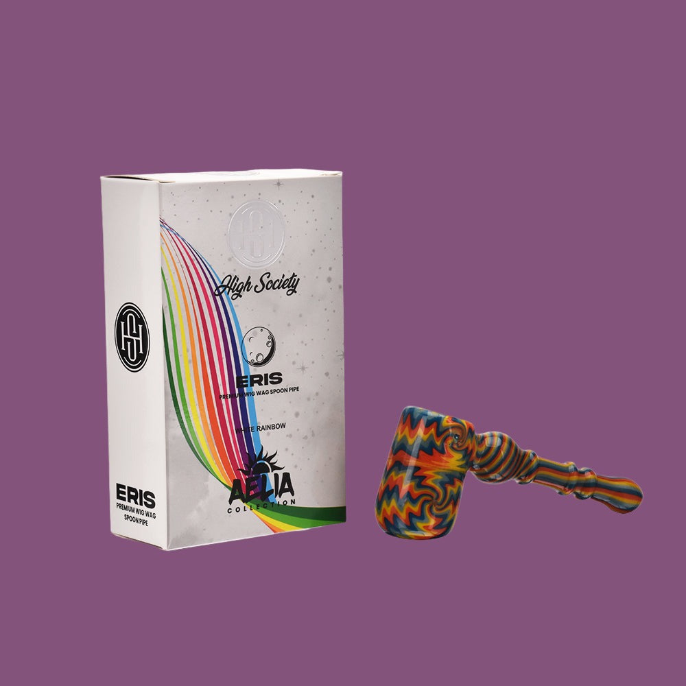 High Society | Eris Premium Wig Wag Bubbler (White Rainbow)