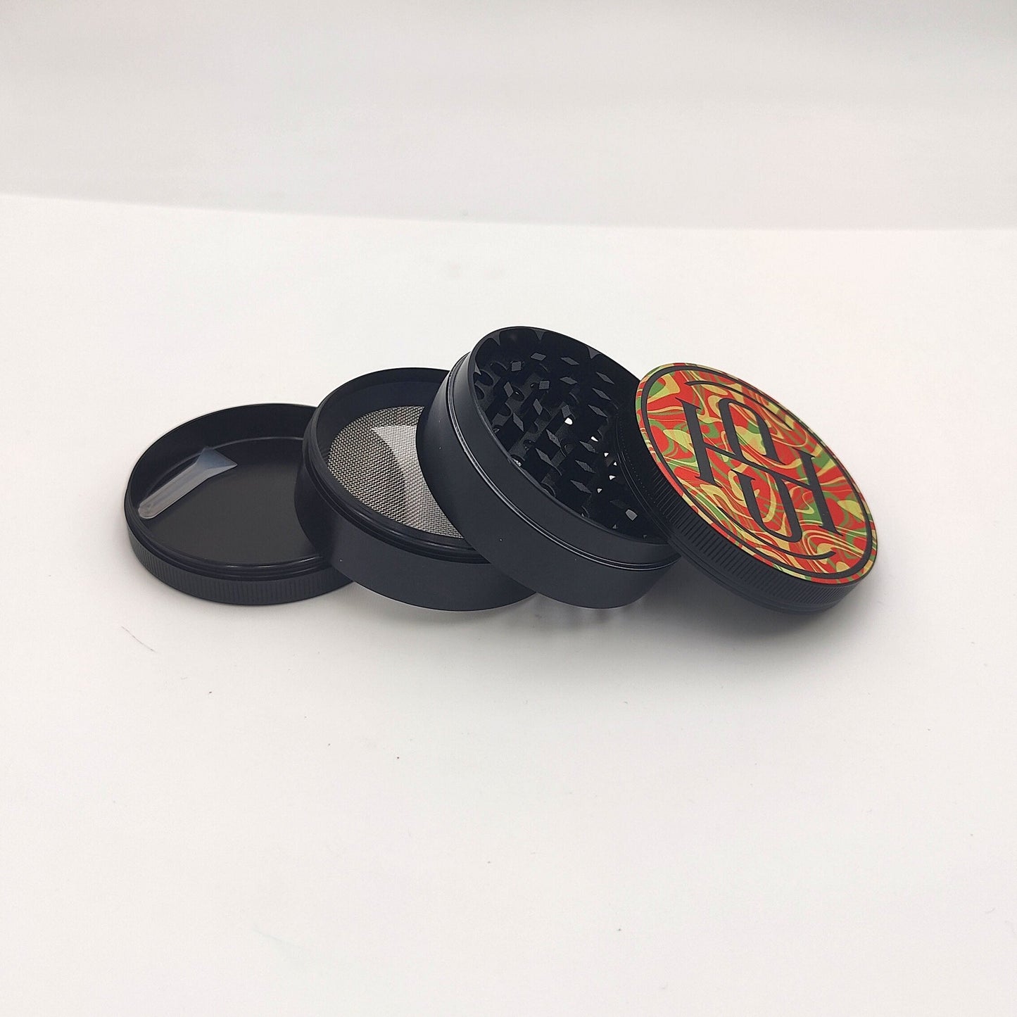 High Society - 4 PC 50mm Ceramic Teflon Coated Grinder - Rasta