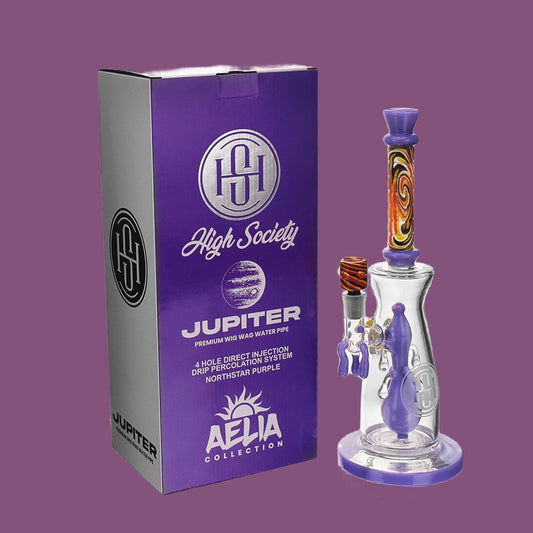 High Society | Jupiter Premium Wig Wag Waterpipe (Slime Purple)