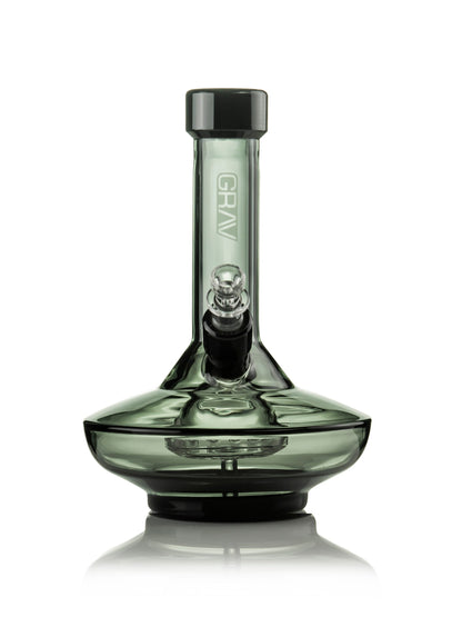 GRAV® Small Wide Base Water Pipe in Smoke with Black Accents