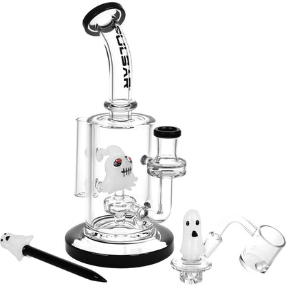 Pulsar Haunted Ghosts Glass Dab Rig Set - 8" / 14mm F