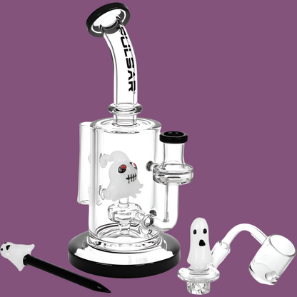 Pulsar Haunted Ghosts Glass Dab Rig Set - 8" / 14mm F