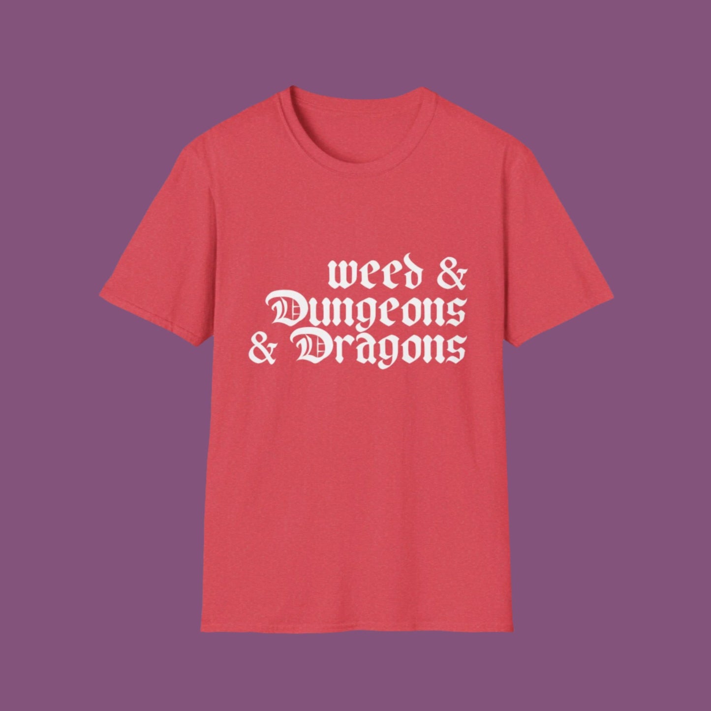 Weed & Dungeons & Dragons Unisex Softstyle T-Shirt