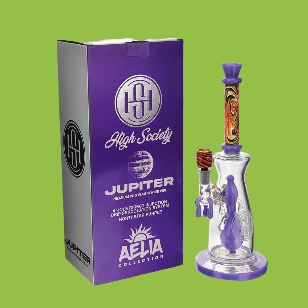 High Society | Jupiter Premium Wig Wag Waterpipe (Slime Purple)