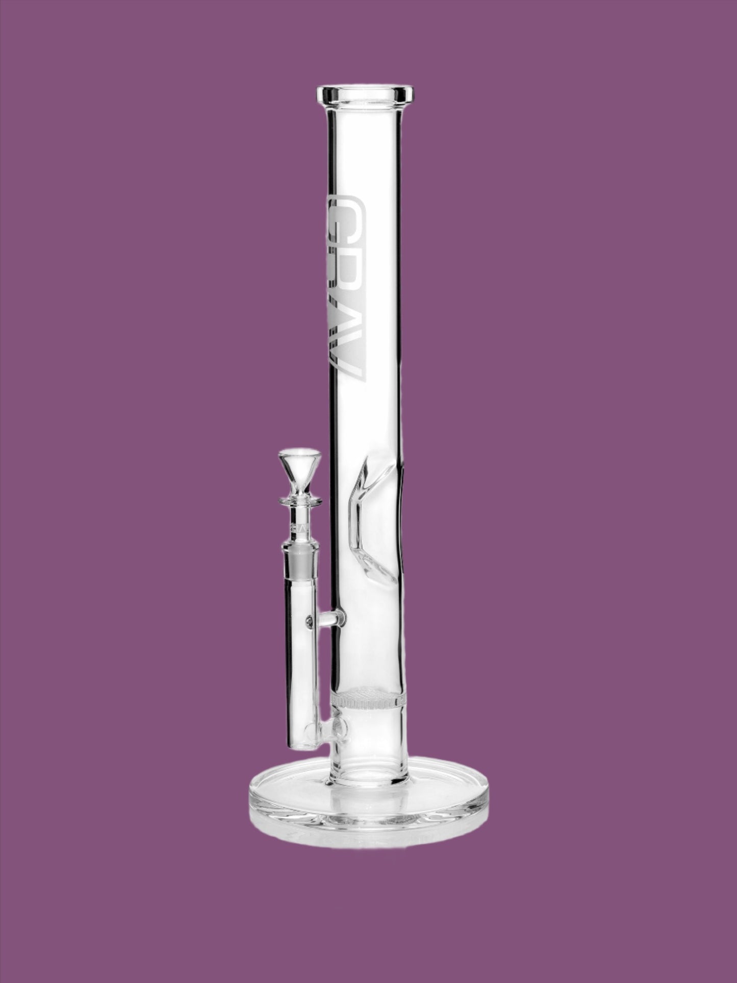 GRAV® Large, Clear Straight Base w/ Disc Water Pipe