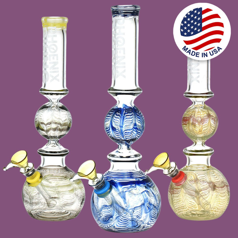 Phoenix Rising Bubble Ball Water Pipe - 10.75"/Colors Vary