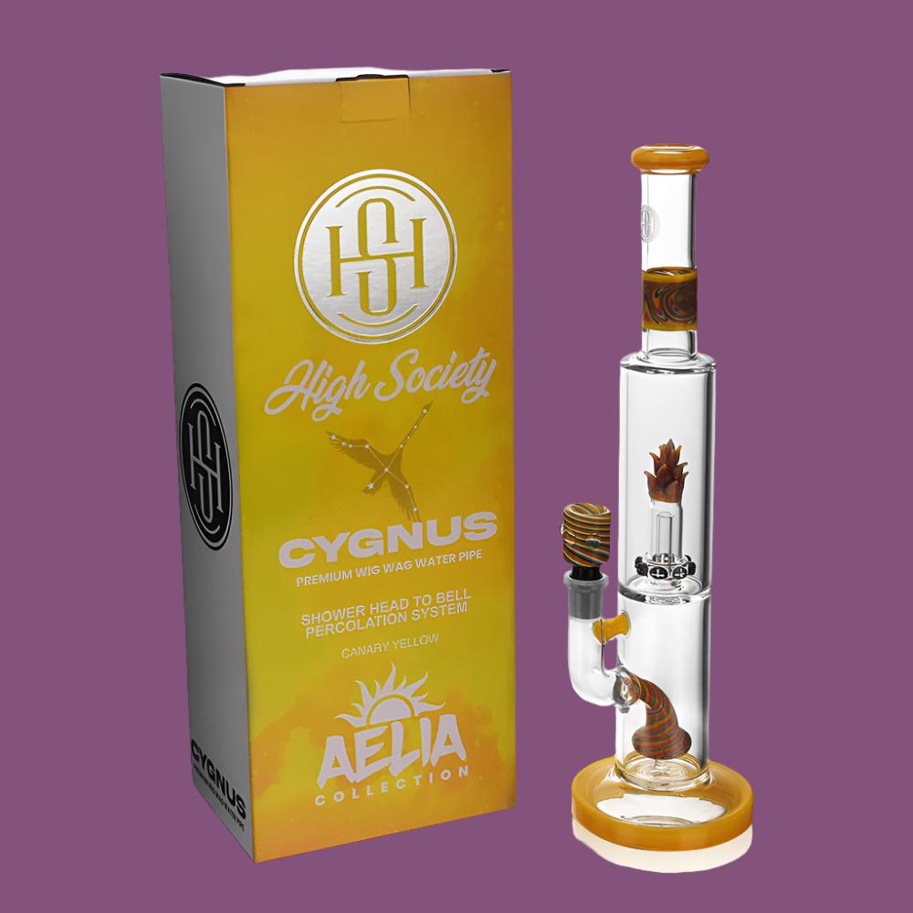 High Society | Cygnus Premium Wig Wag Waterpipe (Canary Yellow)