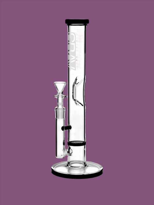 GRAV® Medium Straight Base w/ Disc Water Pipe - Black Accent