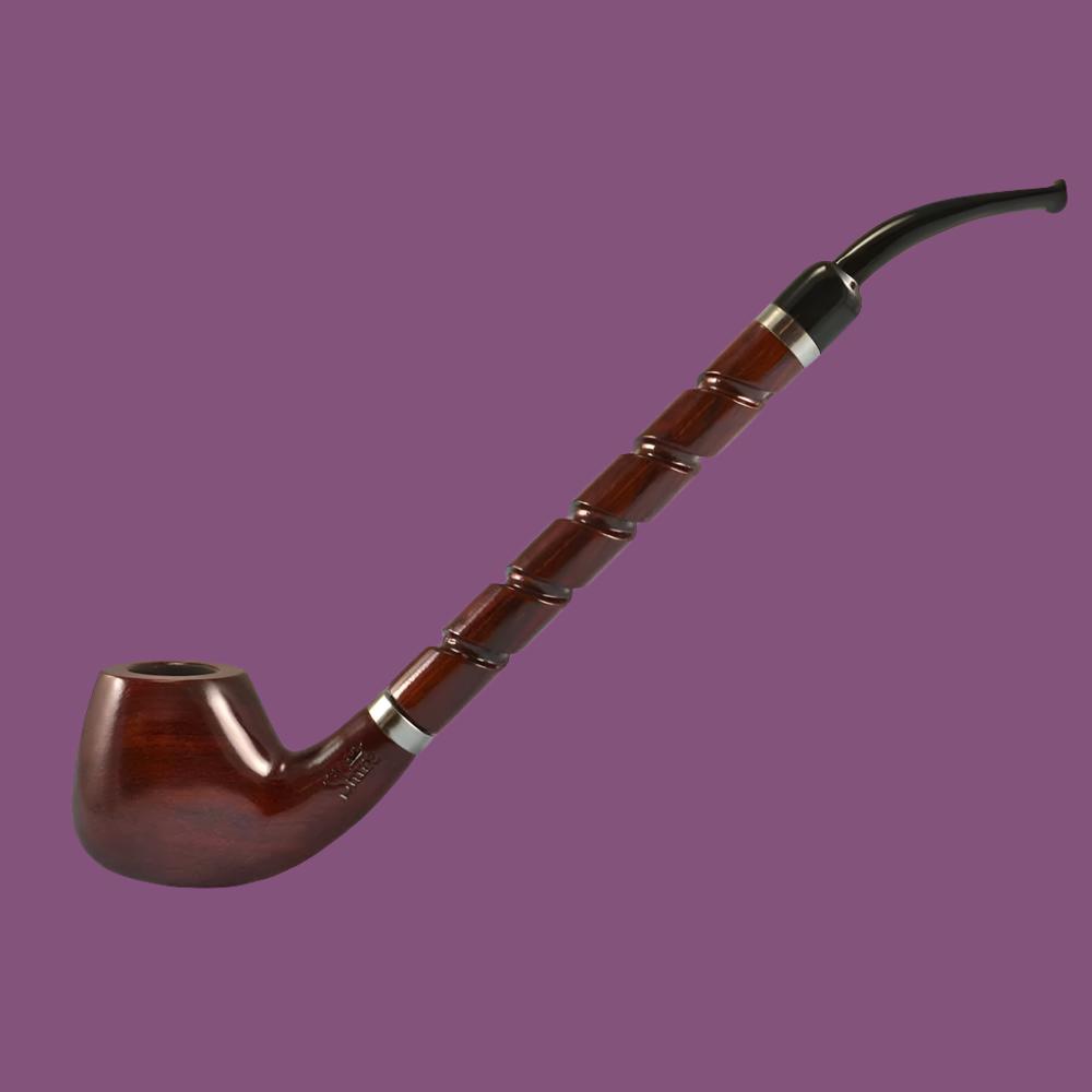 Pulsar Shire Pipes Bent Brandy Cherry Wood Tobacco Pipe - 10.5"