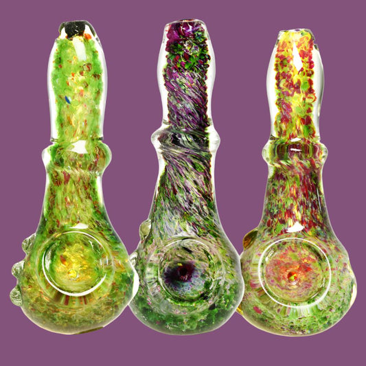 Swamp Bottom Fritted Hand Pipe w/ Marbles - 4.5"/Colors Vary